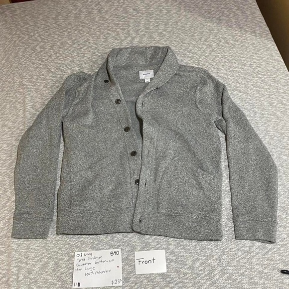 Old Navy Other - Old Navy Grey button up cardigan sweater jacket men large. SKU840
